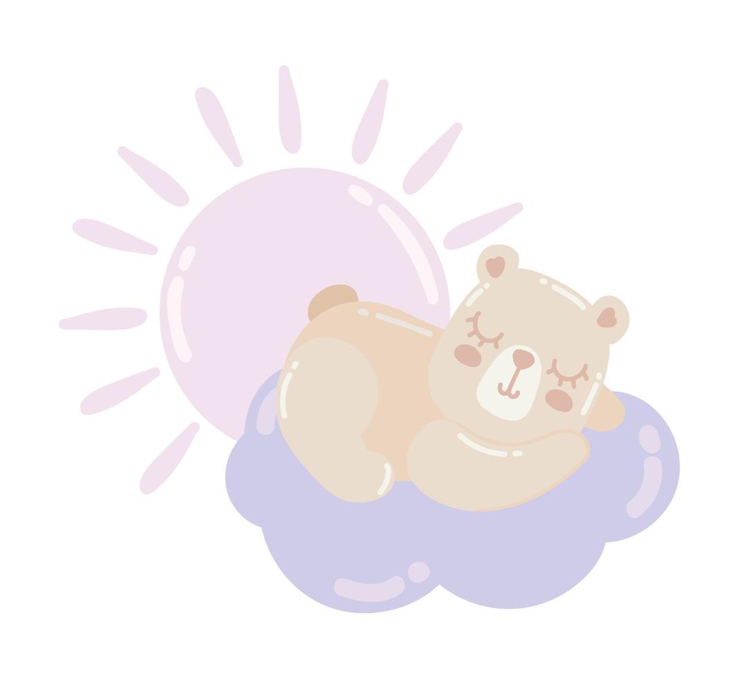 sleeping cute bear vector