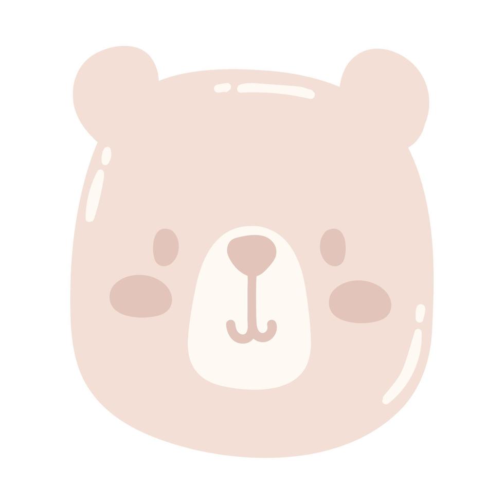 cute bear face cartoon vector