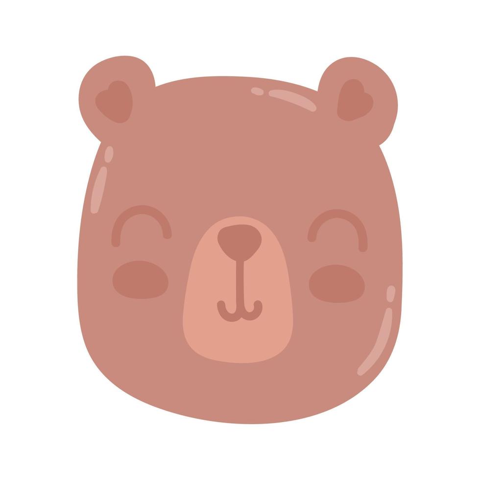 cute bear face vector