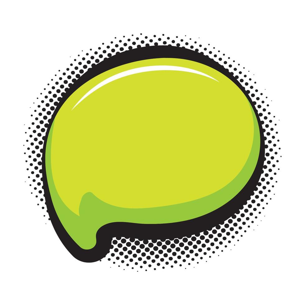 green talk bubble pop art vector