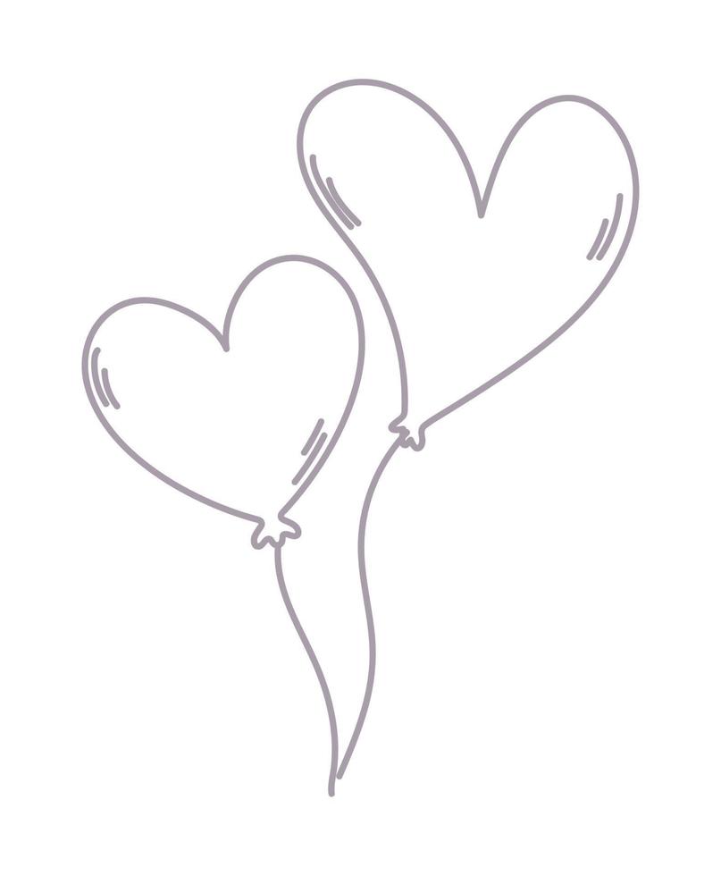 heart shaped balloons vector