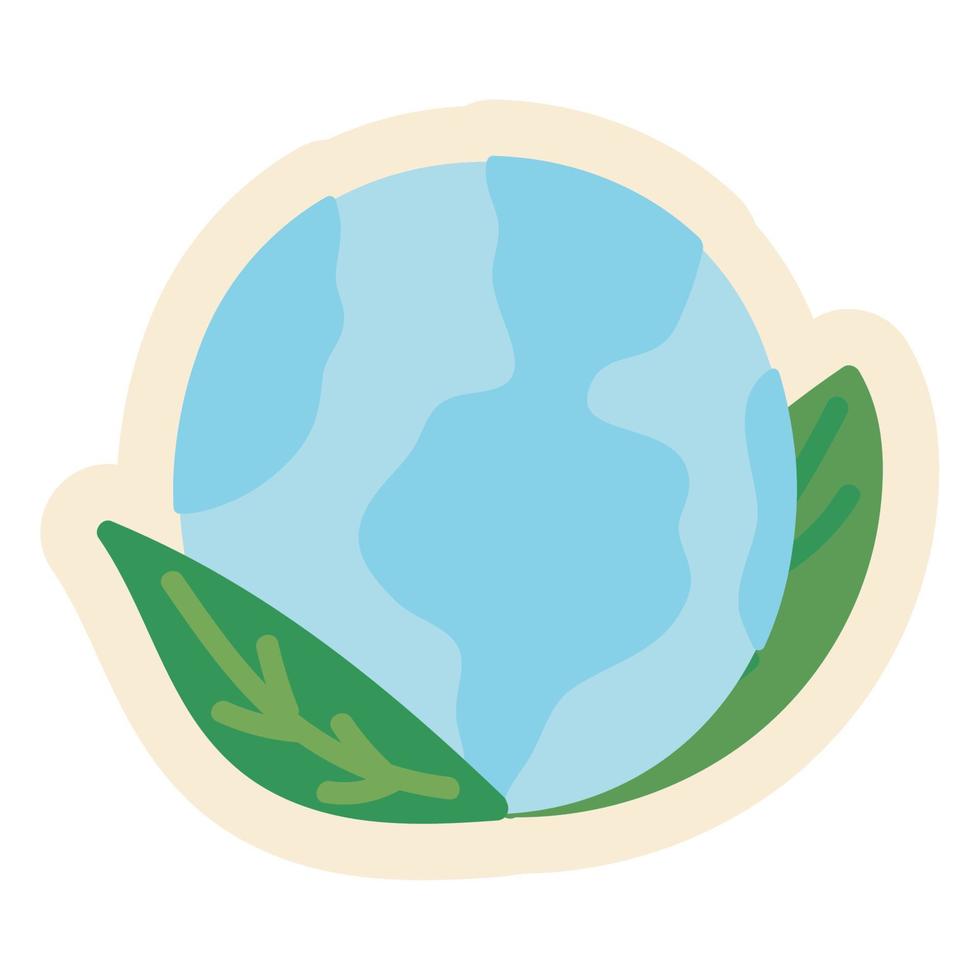 ecology planet badge vector