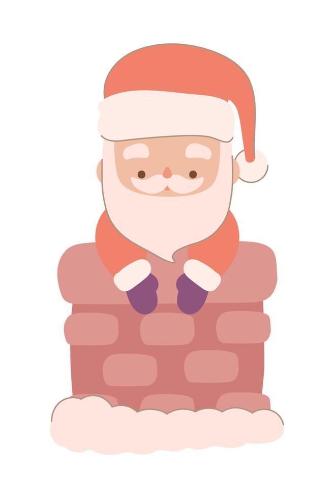 santa claus in chimney vector