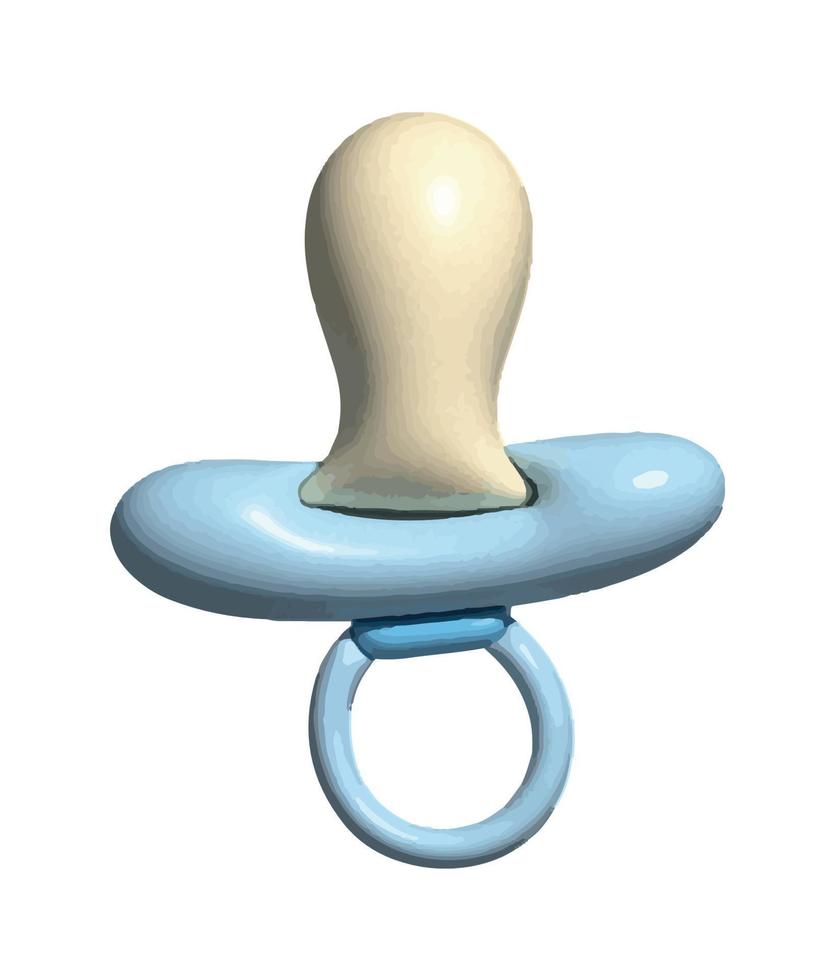 blue pacifier icon vector