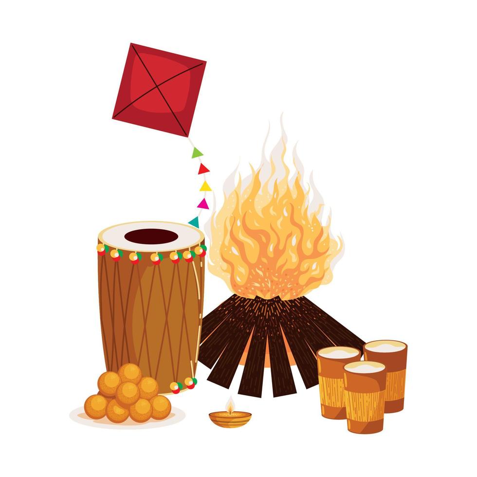 lohri indian festival vector