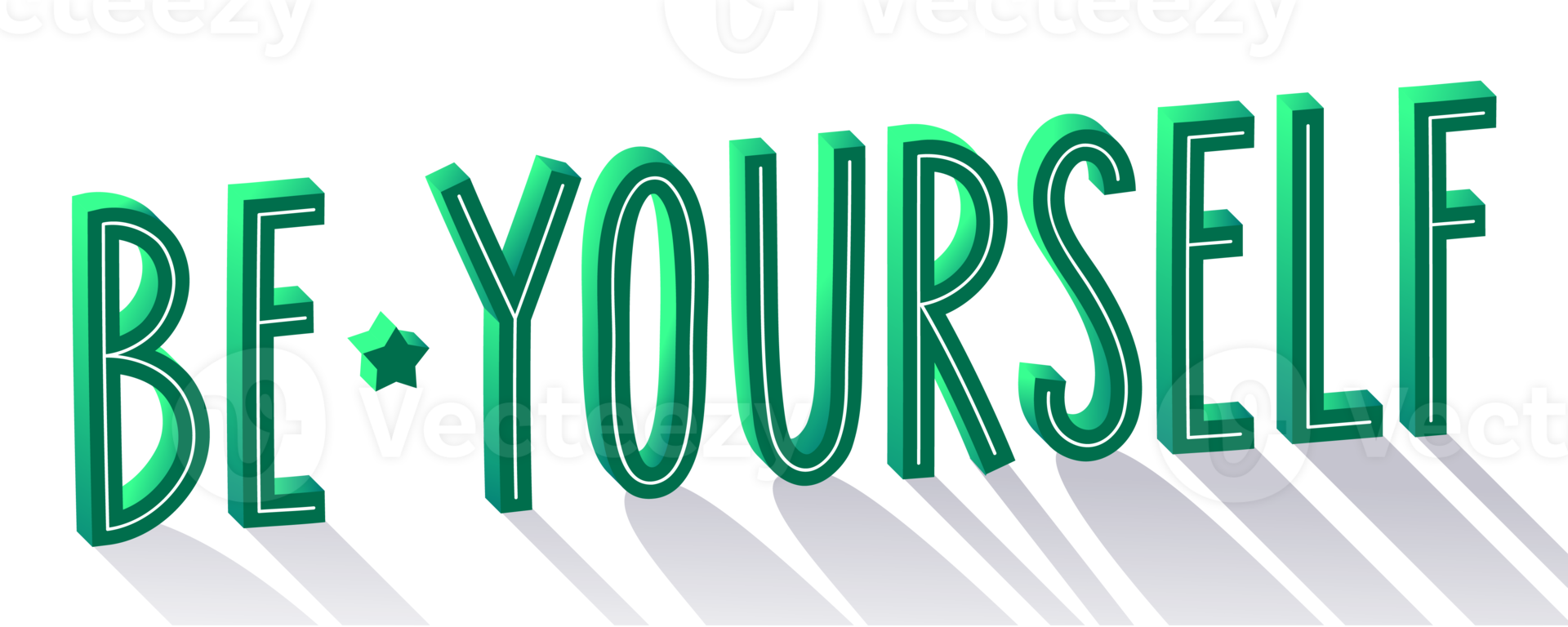 Be yourself with 3d effect and lights. Green color. png