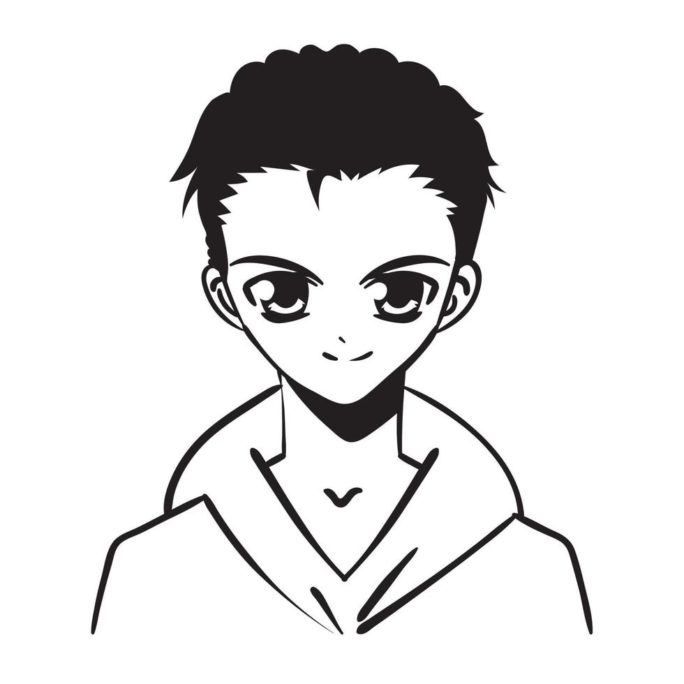 anime boy portrait vector