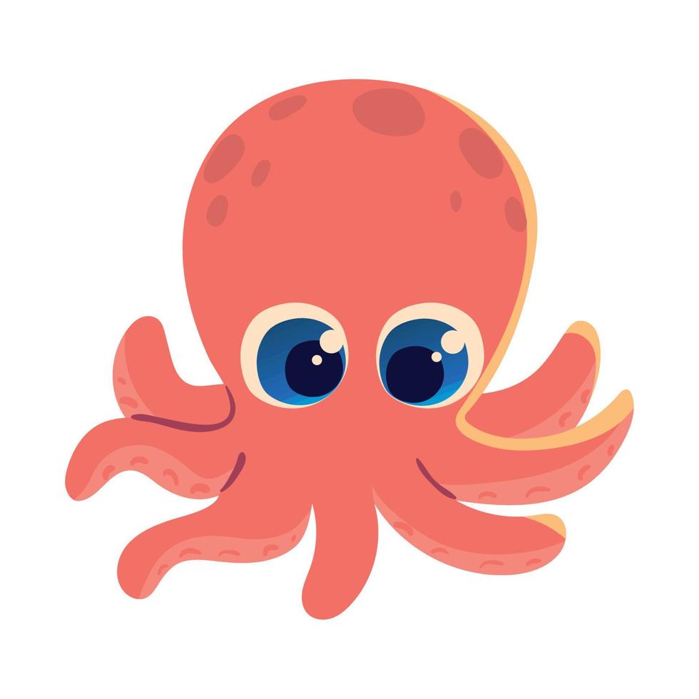 pulpo lindo animal vector