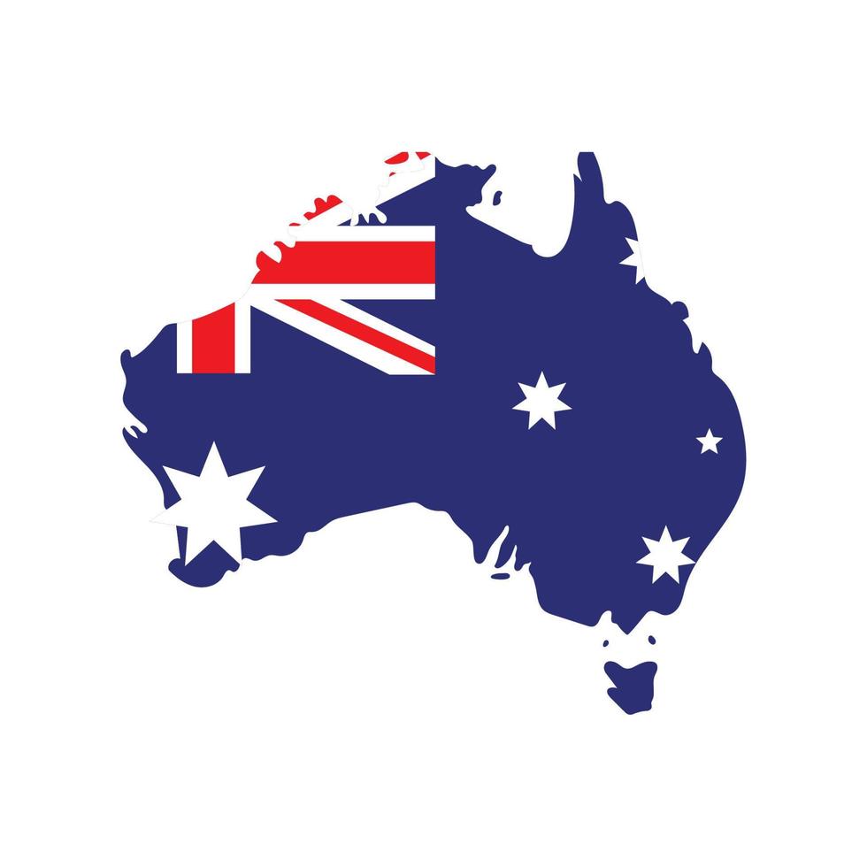 australian map and flag vector