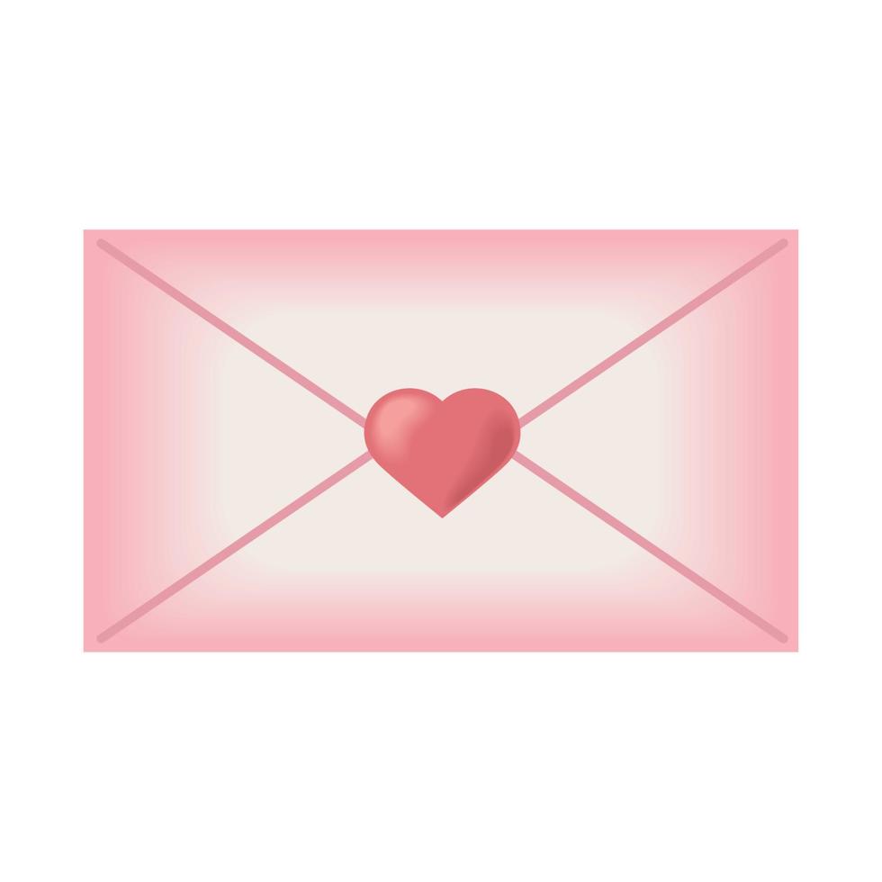carta de amor dia de san valentin vector