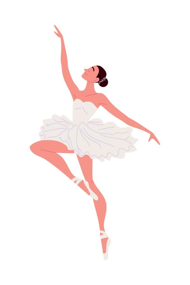 ballerina practicing ballet vector