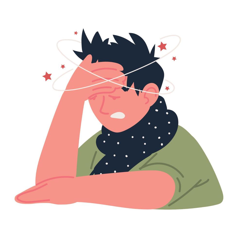 sick man with headache vector