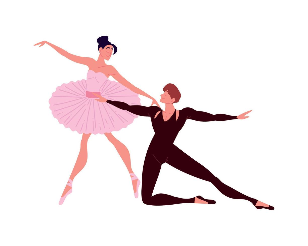 pair of ballet dancers vector