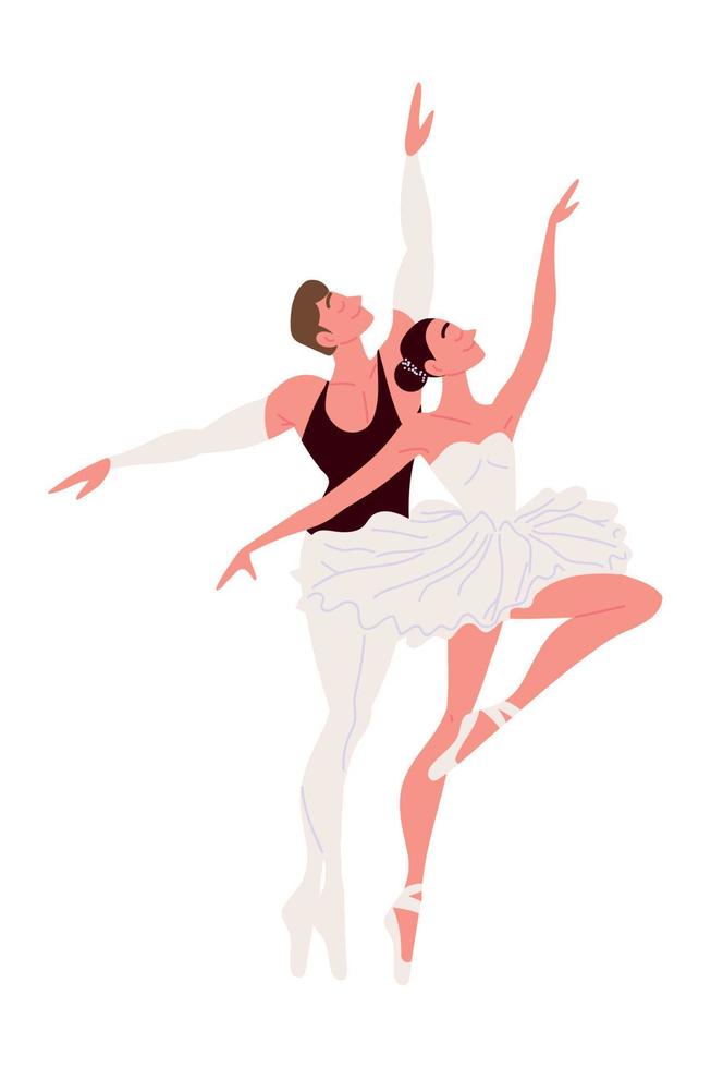 ballet dancer male and female vector