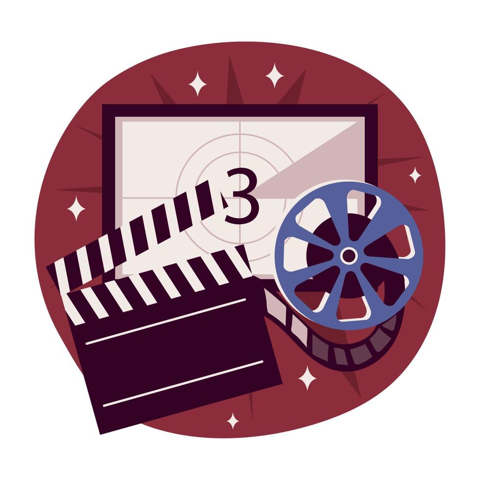 movie clapperboard and reel vector
