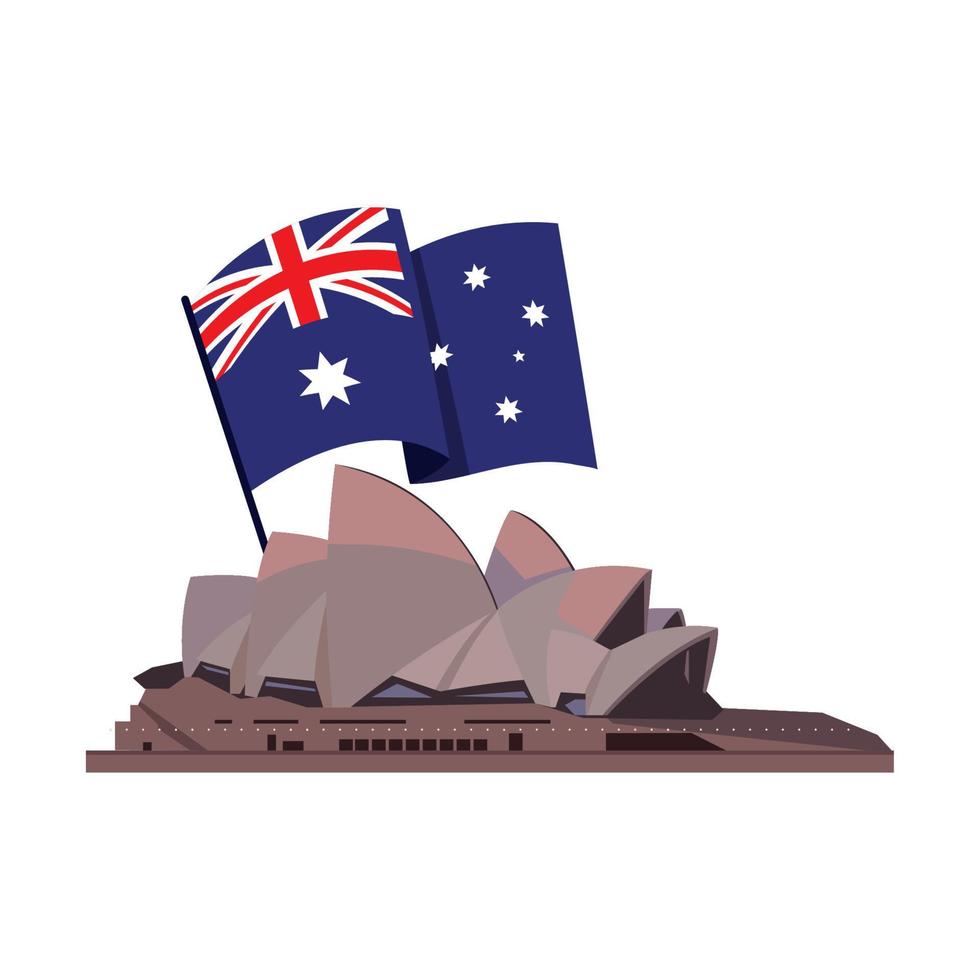 ópera y bandera australiana vector