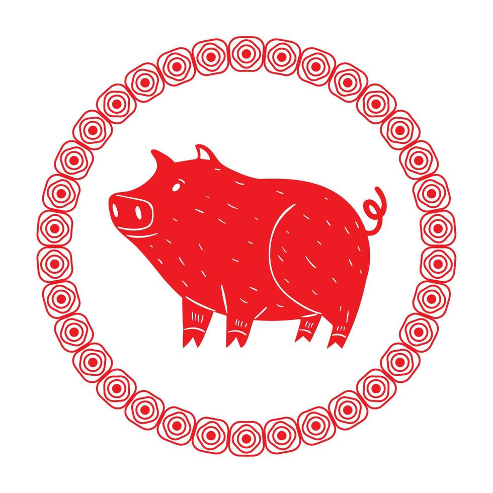 pig chinese zodiac vector