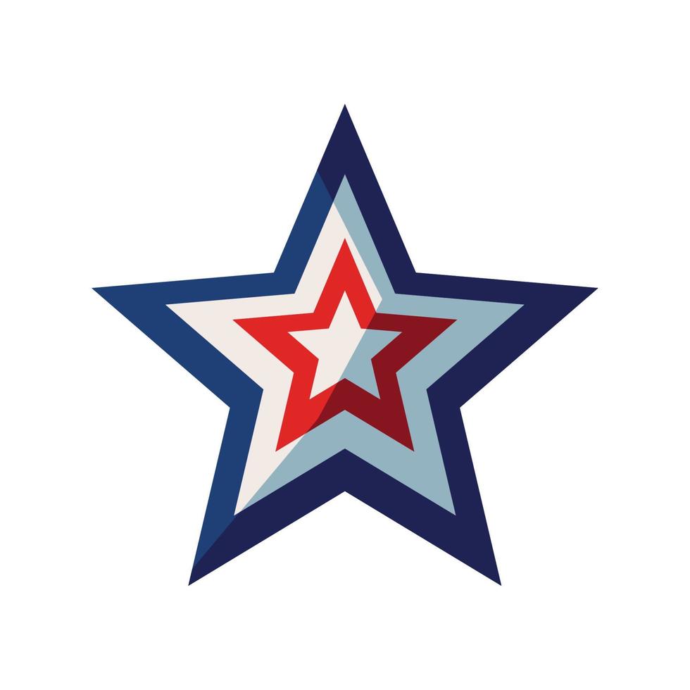US flag color in star vector
