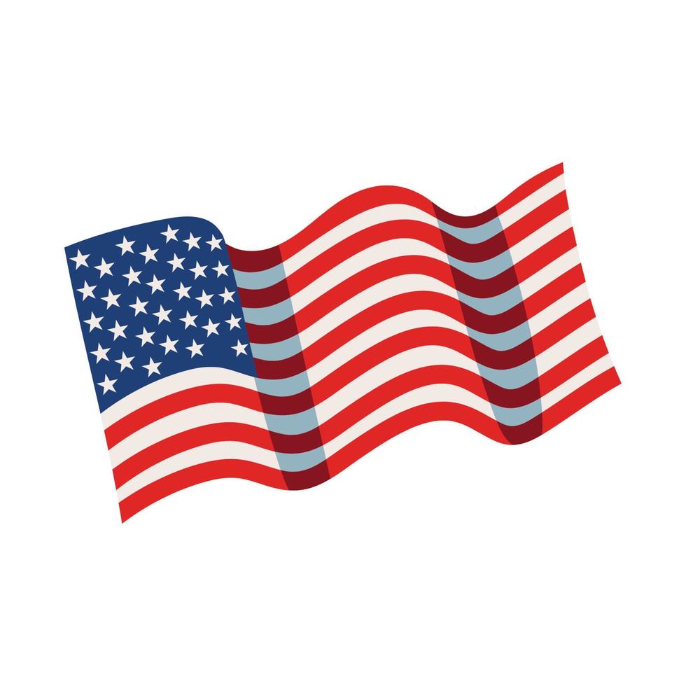 waving US flag vector