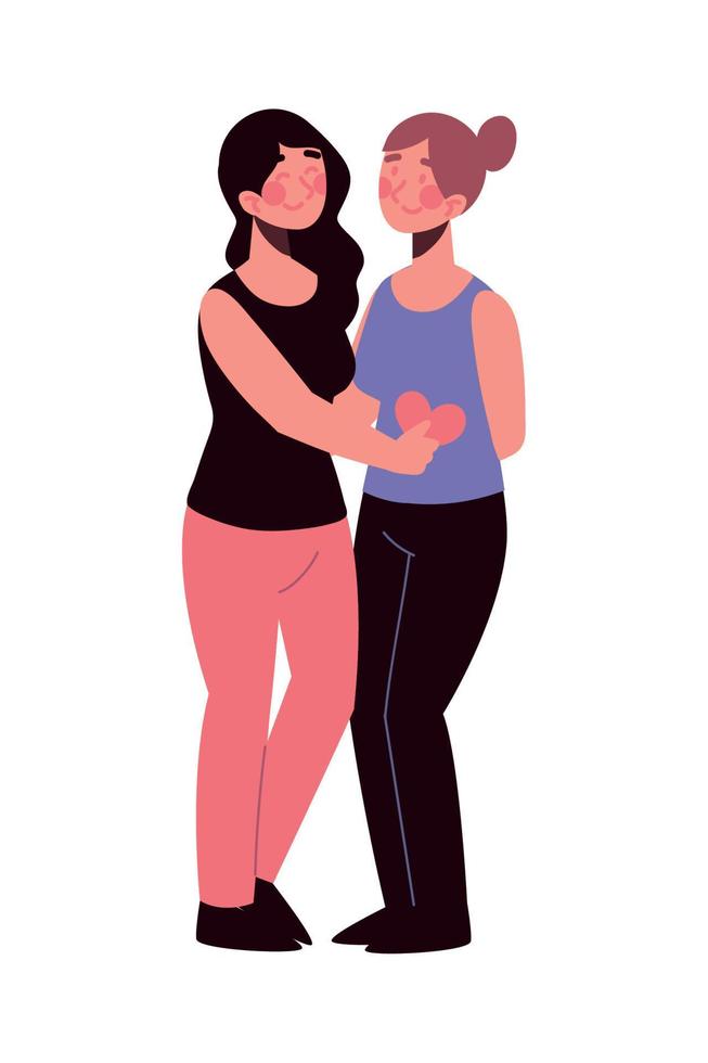 pareja de lesbianas ser mi san valentin vector