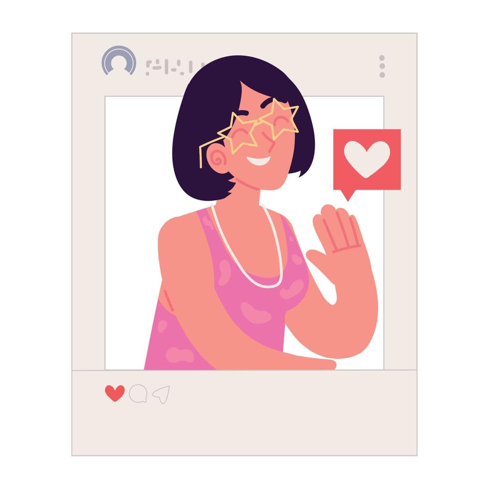 influencer woman picture vector