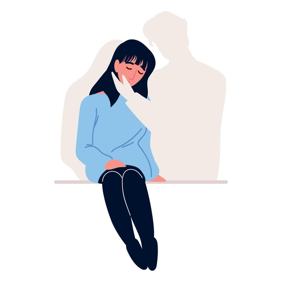 woman with loss and death vector