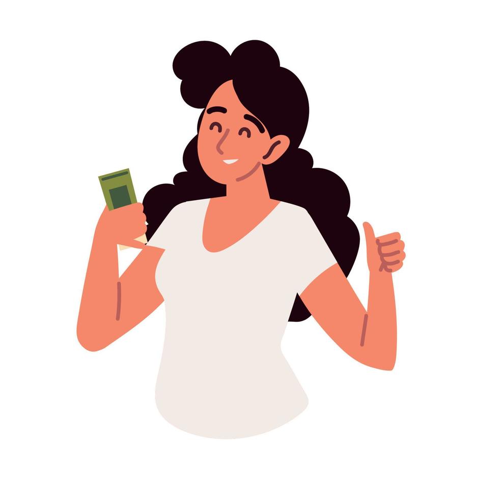 woman with organic product vector