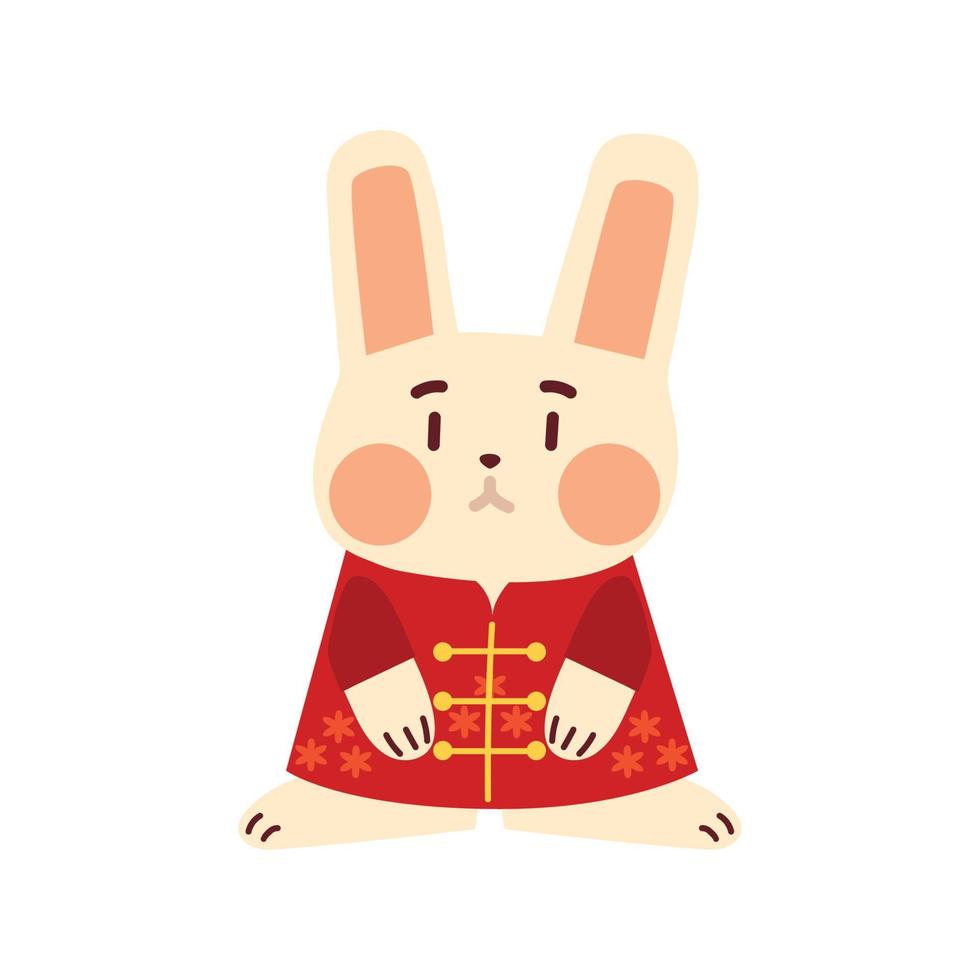 rabbit in chinese clothes vector