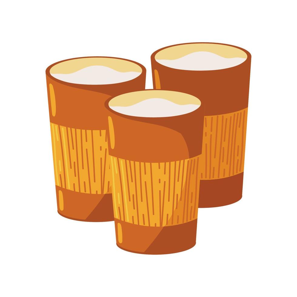 drinks in cups vector