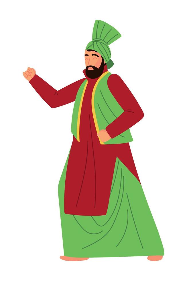 indian man character vector