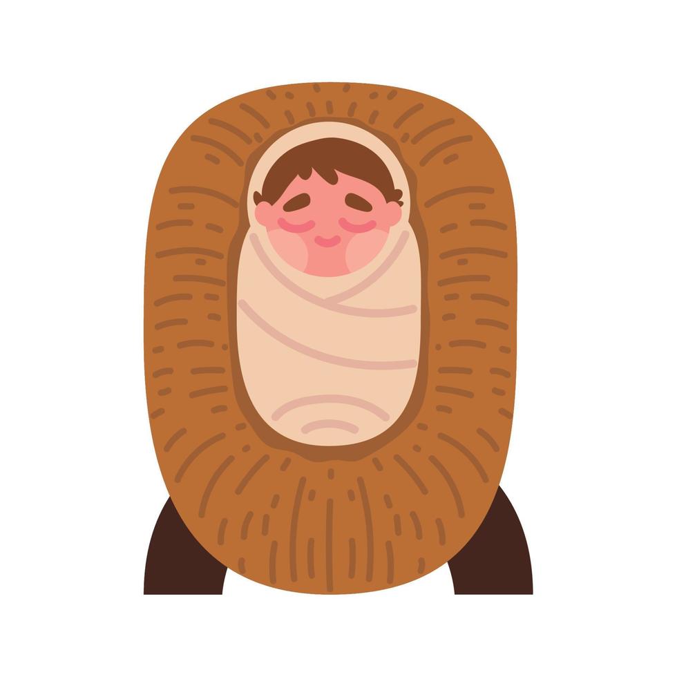 baby Jesus in a cradle vector