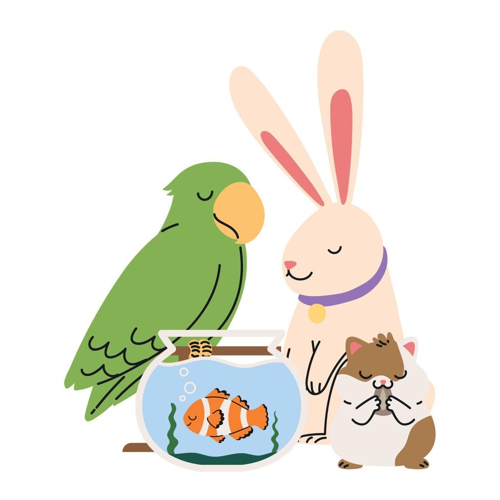 cute pets animals vector