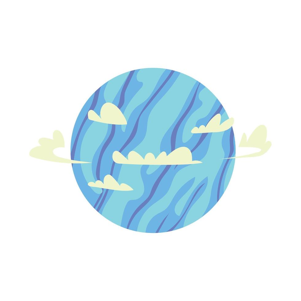space planet and clouds vector