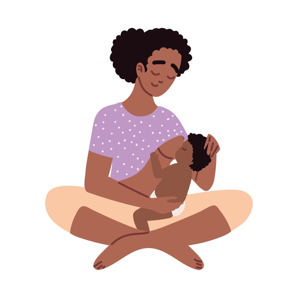 breastfeeding mother and baby vector