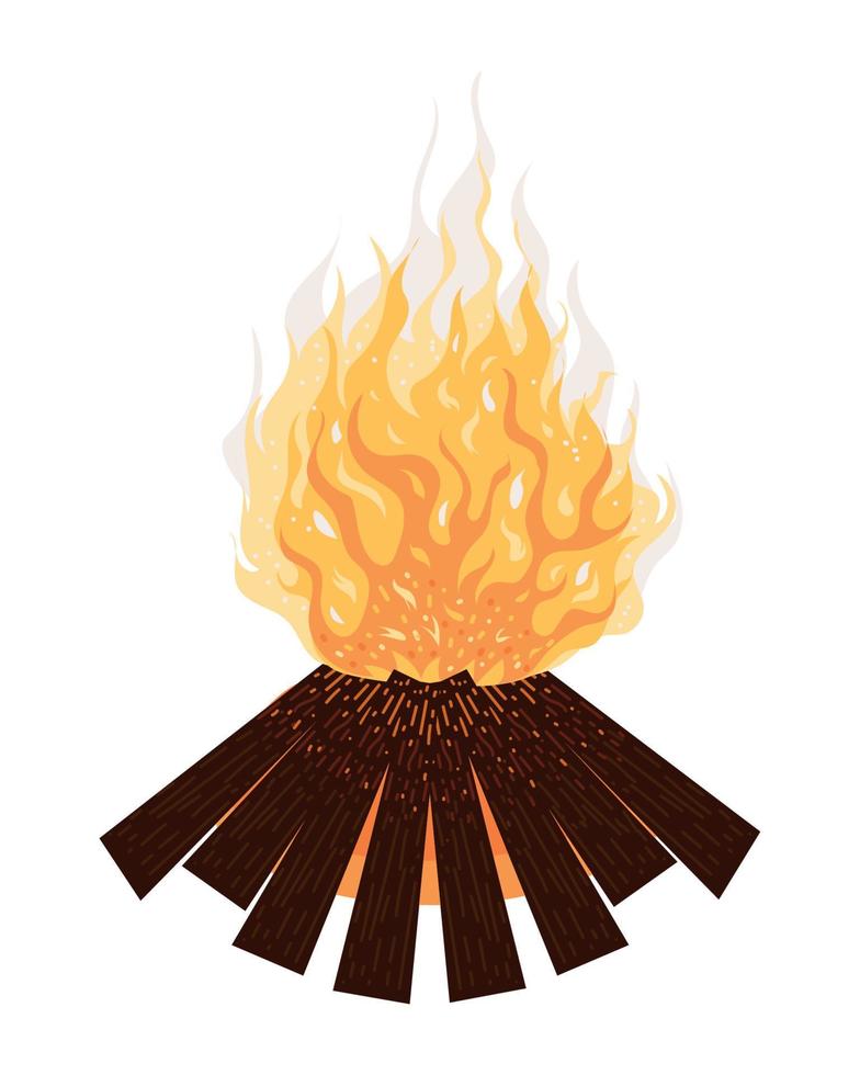burning bonfire icon vector