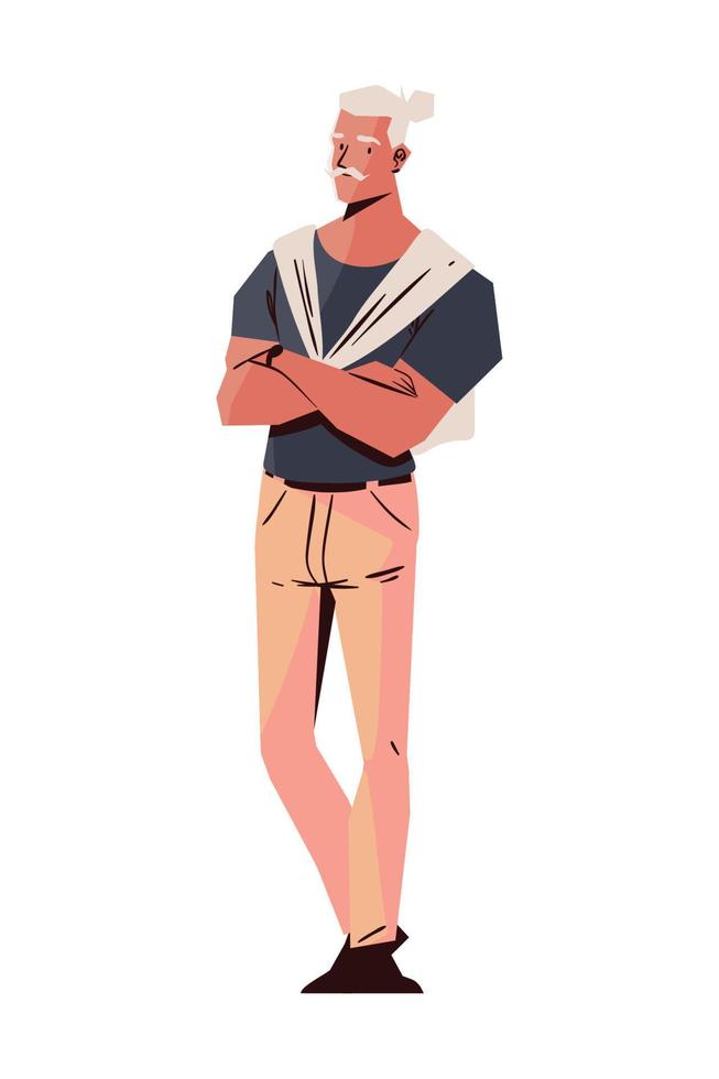 hipster man character vector