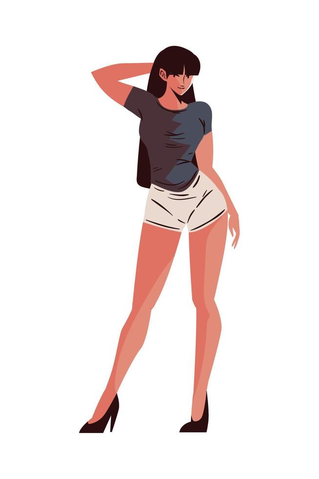 young woman character vector