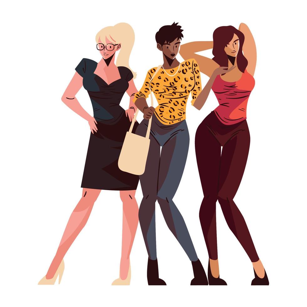 group female characters vector