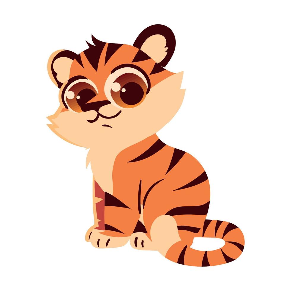 tiger cute animal vector