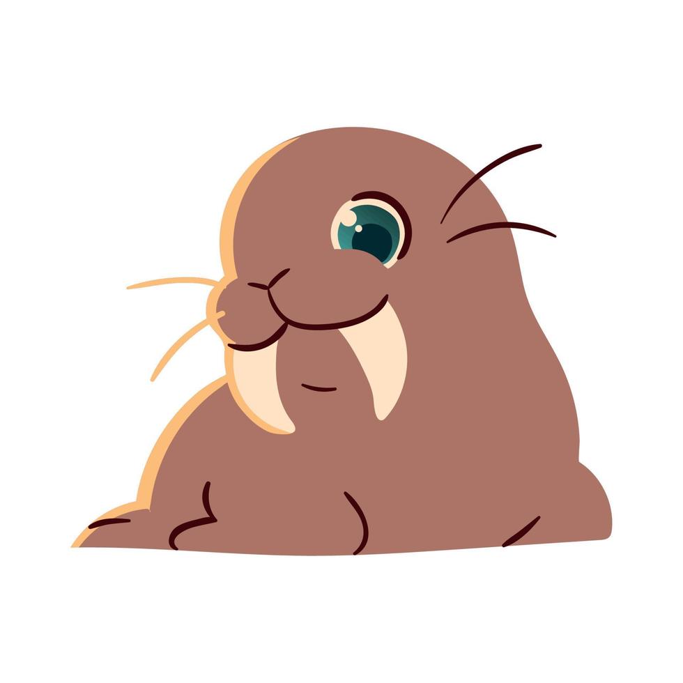walrus cute animal vector