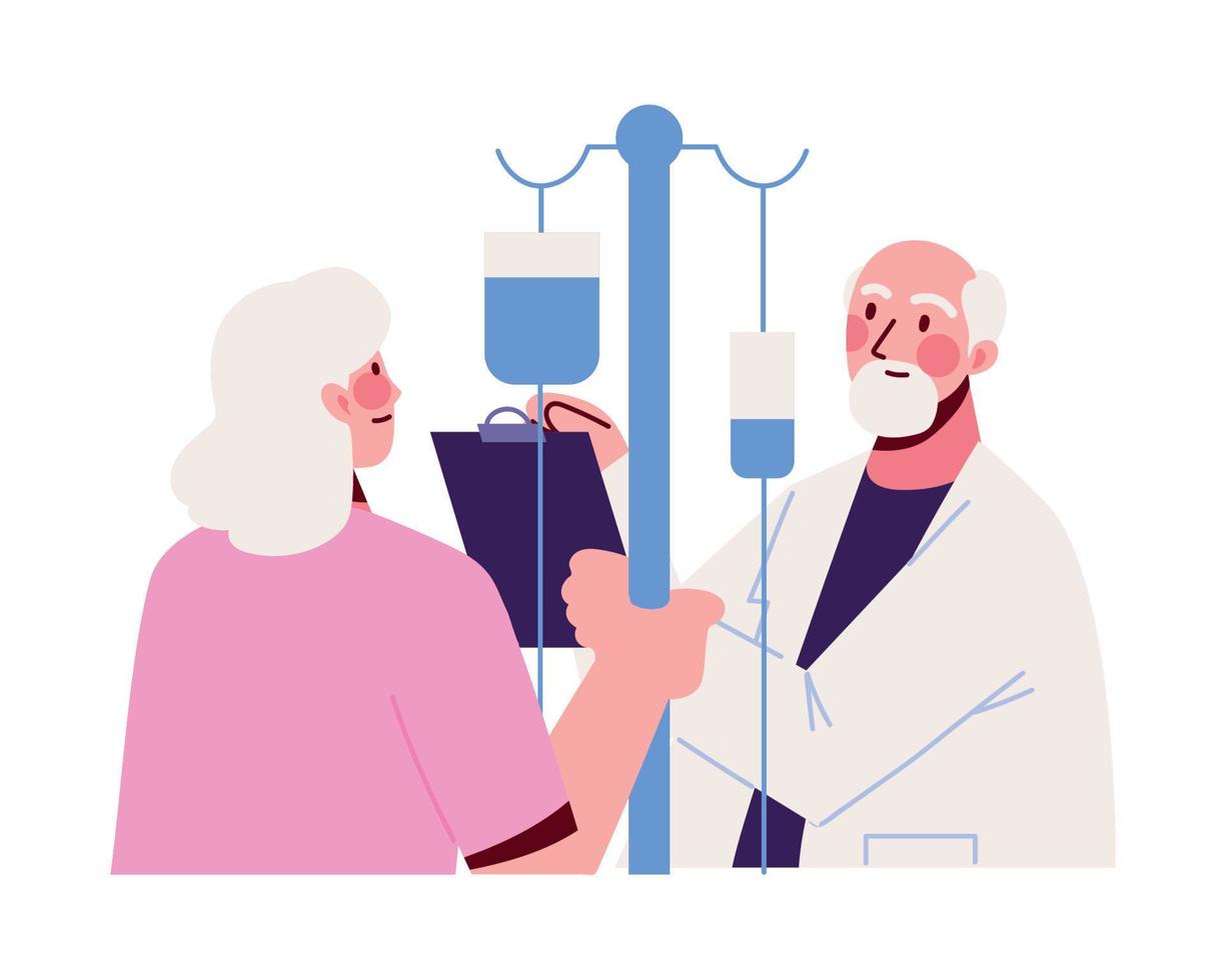 doctor with woman patient vector
