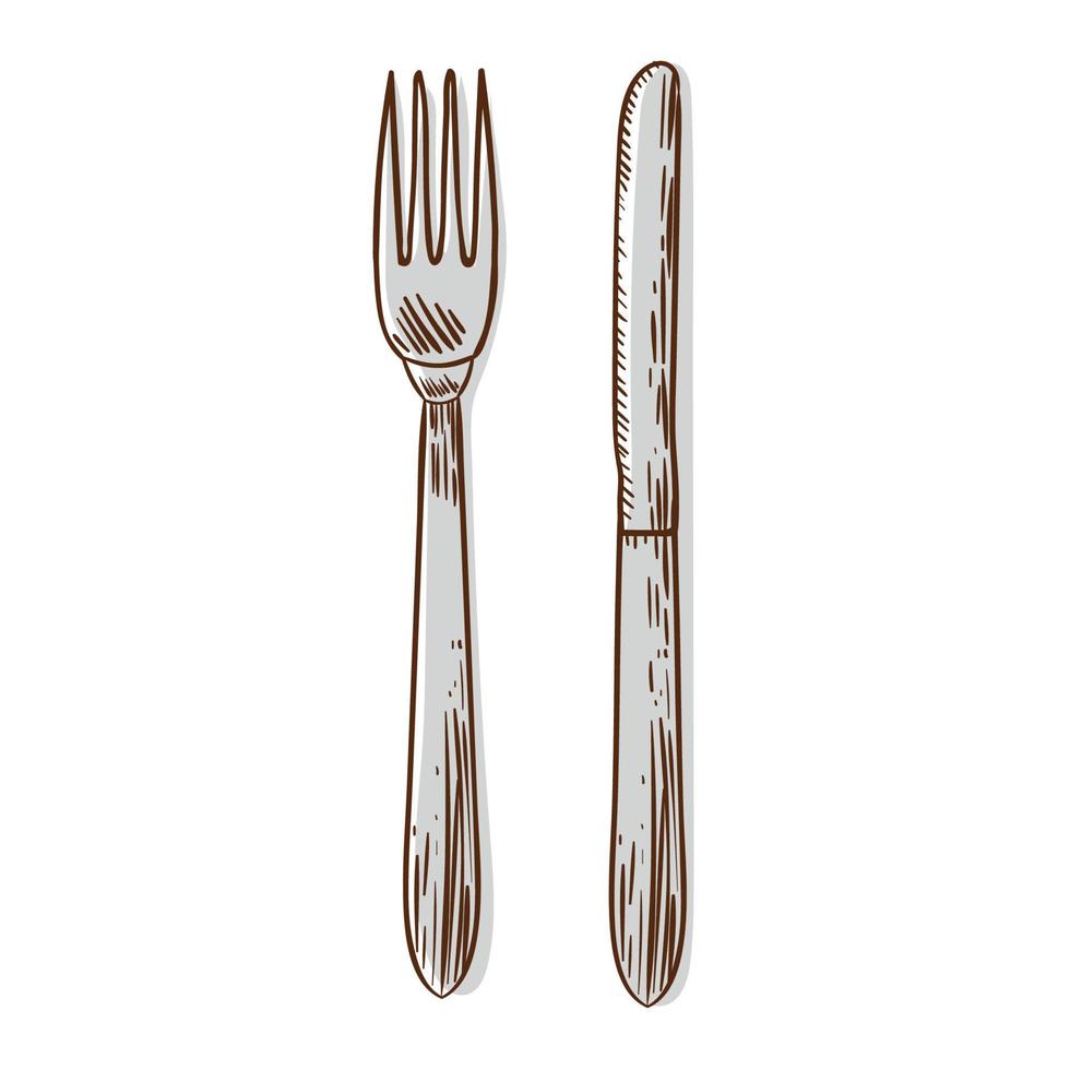 cutlery knife and fork vector