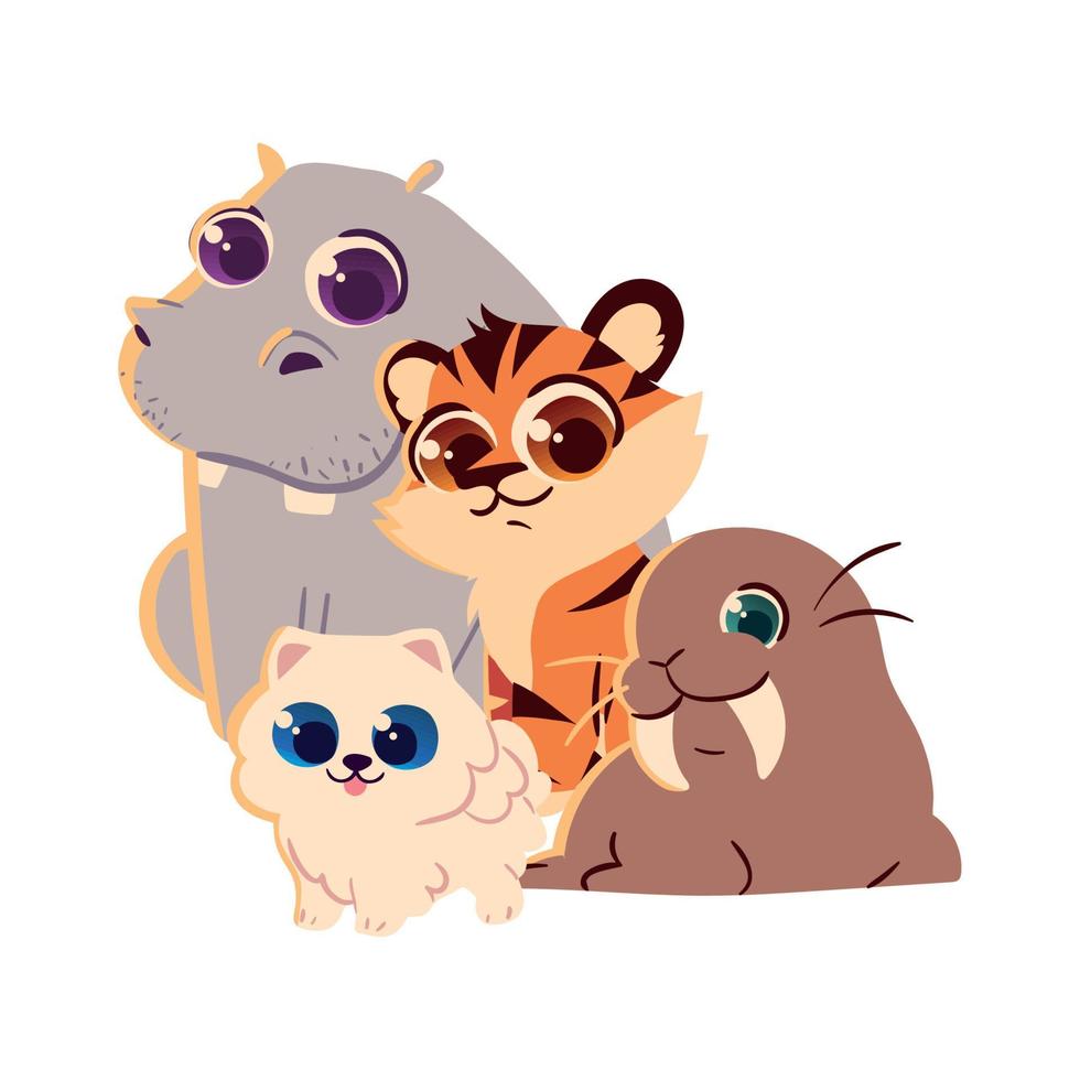 cute animals cartoon vector