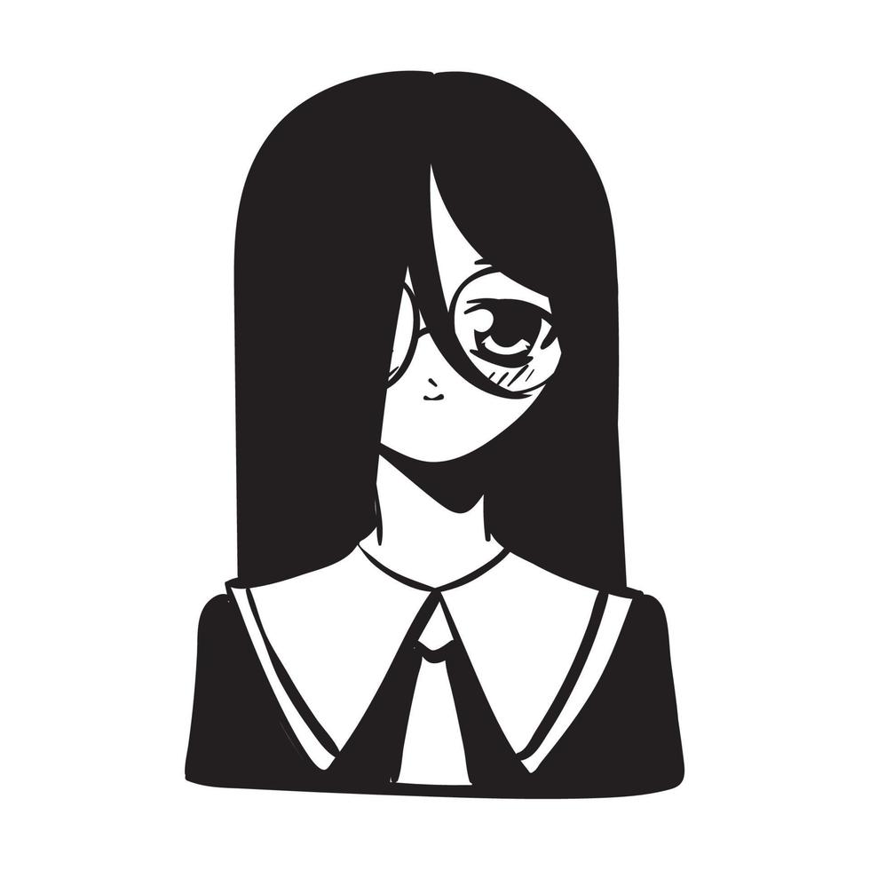 anime girl portrait vector