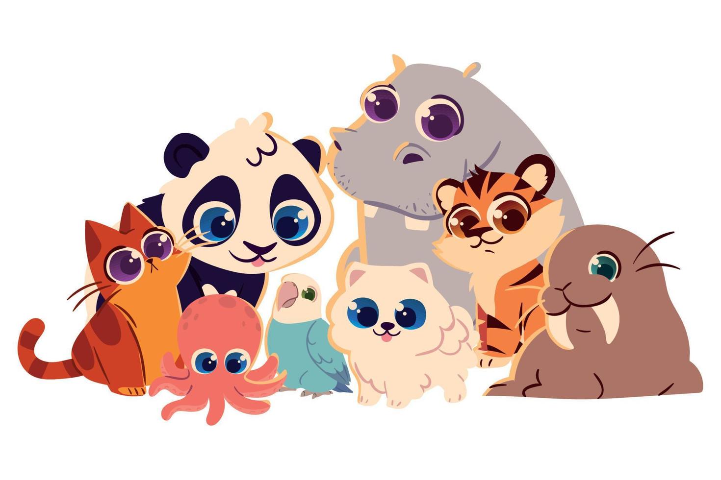 happy cute animals vector