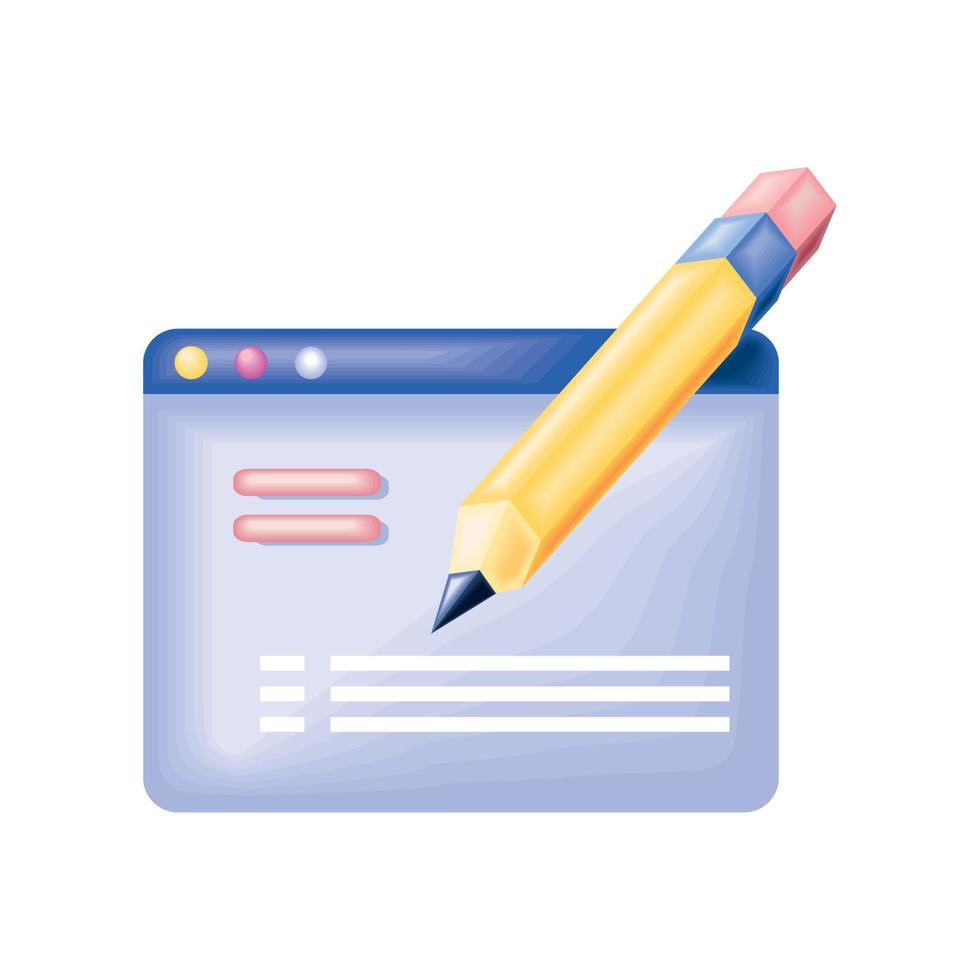 pencil website elearning vector