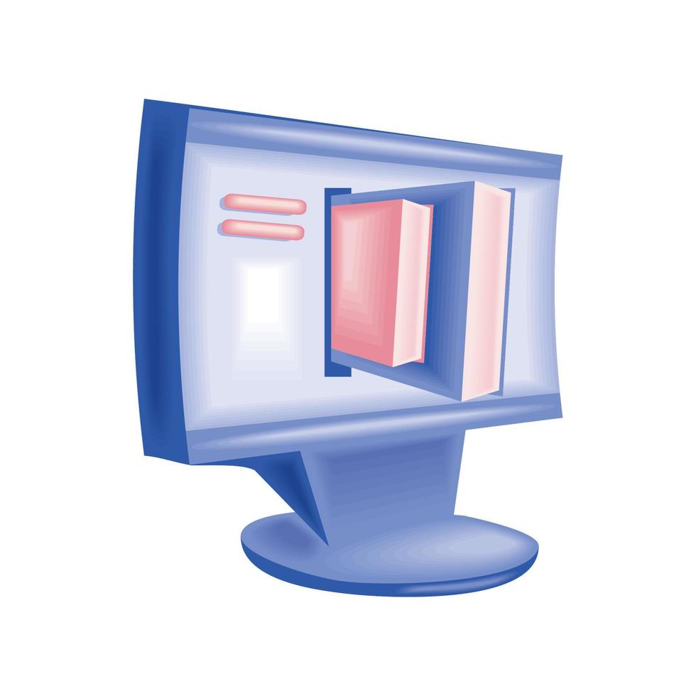 computer and books elearning vector
