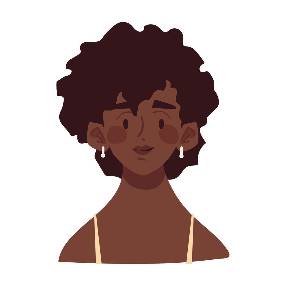 afro woman avatar vector