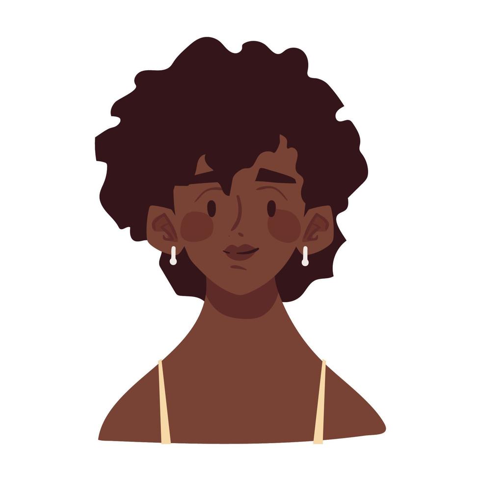 avatar de mujer afro vector