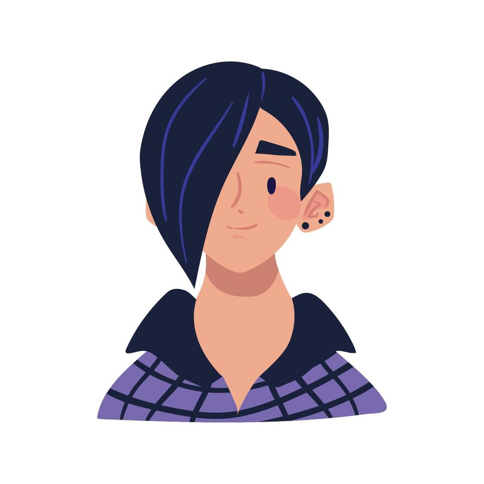 avatar de mujer inconformista vector